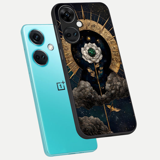  Celestial Lotus Morang phone case For Oneplus Nord CE3 showing premium glass back cover with detailed artwork