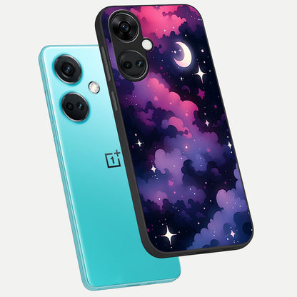  Celestial Moon Magic phone case For Oneplus Nord CE3 showing premium glass back cover with detailed artwork
