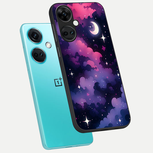  Celestial Moon Magic phone case For Oneplus Nord CE3 showing premium glass back cover with detailed artwork