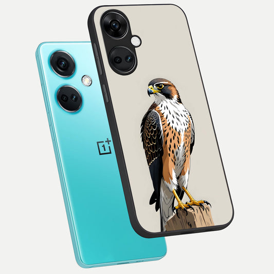  Clever Eagle phone case For Oneplus Nord CE3 showing premium glass back cover with detailed artwork