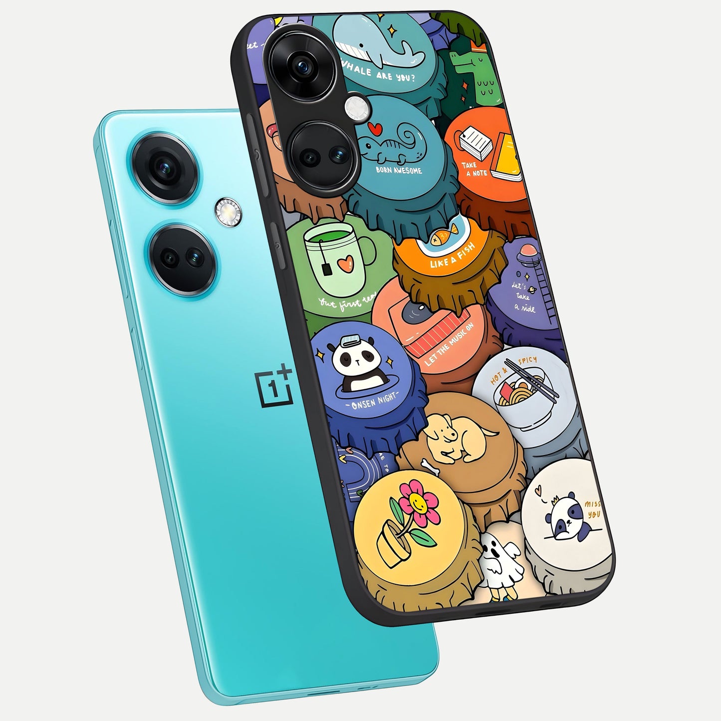  Coins Patterns phone case For Oneplus Nord CE3 showing premium glass back cover with detailed artwork