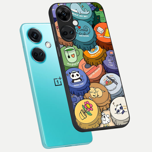  Coins Patterns phone case For Oneplus Nord CE3 showing premium glass back cover with detailed artwork