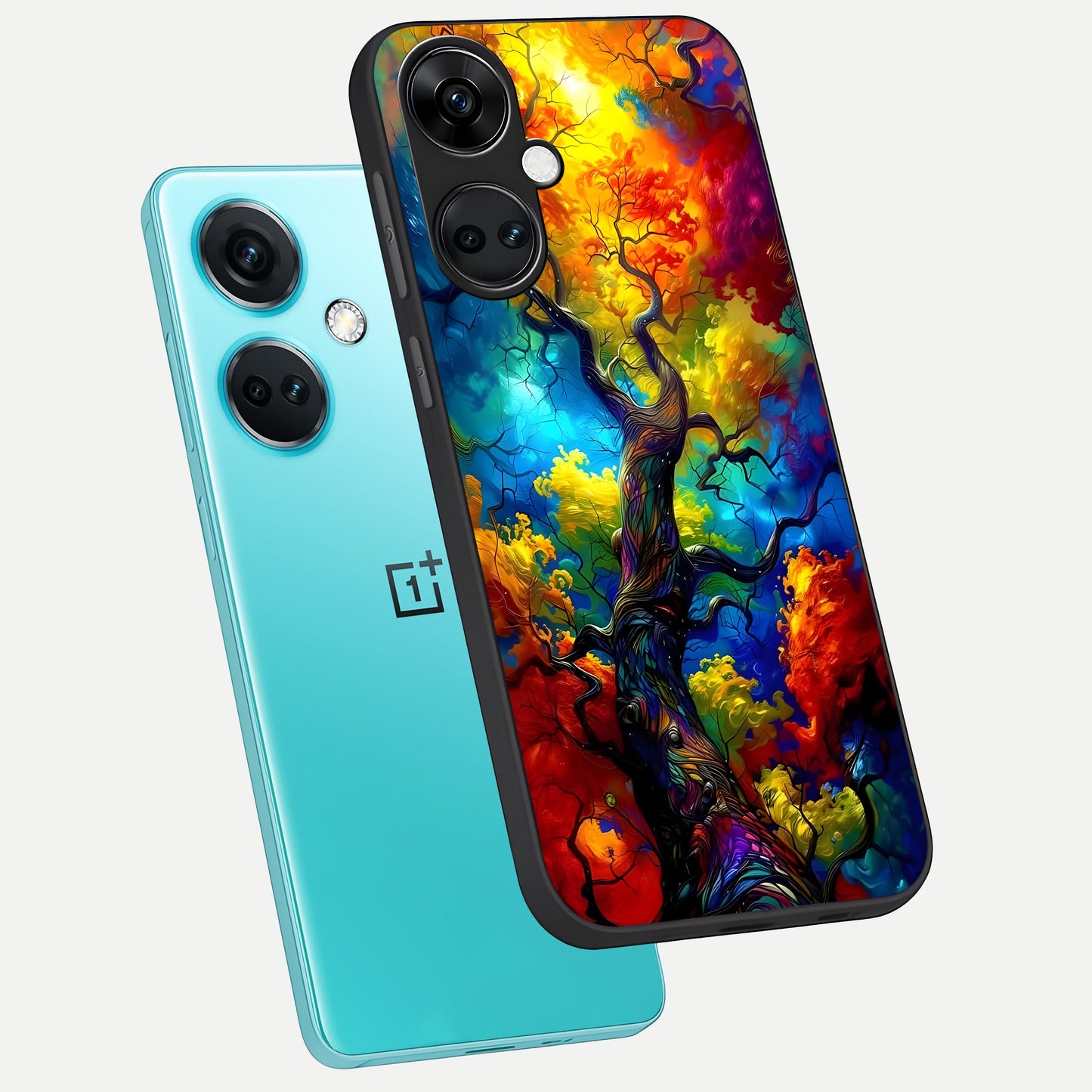 Colorful Soda Bottles phone case For Oneplus Nord CE3 showing premium glass back cover with detailed artwork