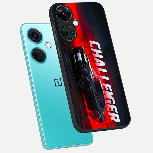  Crimson Challenger Fury phone case For Oneplus Nord CE3 showing premium glass back cover with detailed artwork
