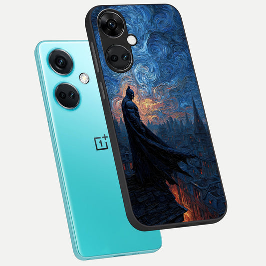  Dark Knight Dusk phone case For Oneplus Nord CE3 showing premium glass back cover with detailed artwork