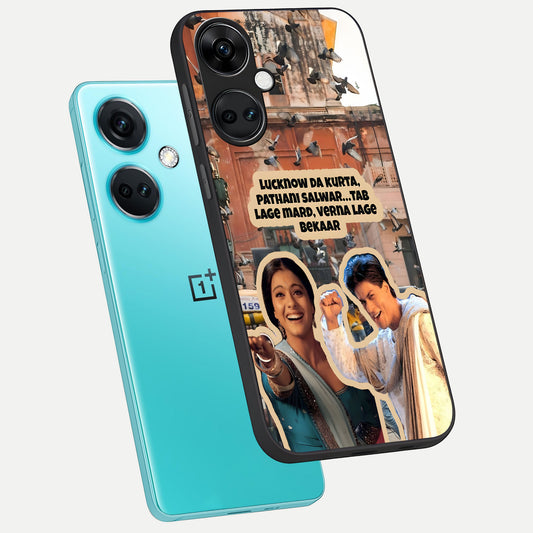  Desi Retro Vibes phone case For Oneplus Nord CE3 showing premium glass back cover with detailed artwork