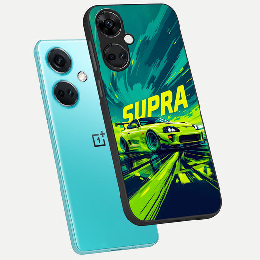  Electric Supra Thunder phone case For Oneplus Nord CE3 showing premium glass back cover with detailed artwork