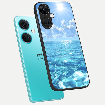  Endless Ocean Horizon phone case For Oneplus Nord CE3 showing premium glass back cover with detailed artwork