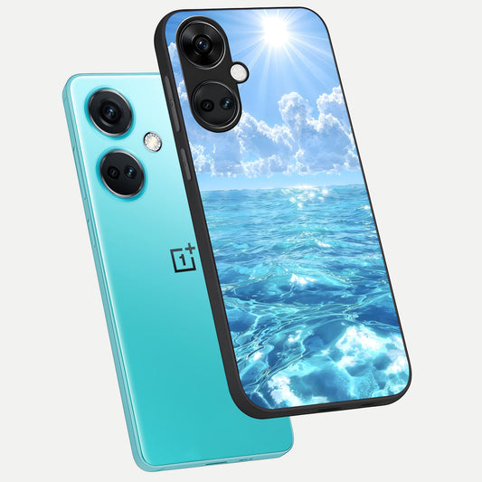  Endless Ocean Horizon phone case For Oneplus Nord CE3 showing premium glass back cover with detailed artwork