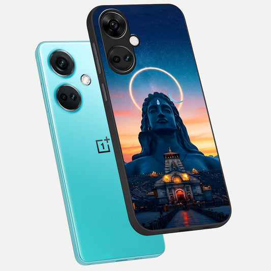  Eternal Shiva Aura phone case For Oneplus Nord CE3 showing premium glass back cover with detailed artwork