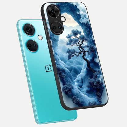  Frozen Serenity Gate phone case For Oneplus Nord CE3 showing premium glass back cover with detailed artwork