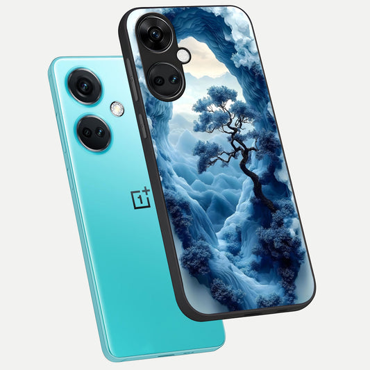  Frozen Serenity Gate phone case For Oneplus Nord CE3 showing premium glass back cover with detailed artwork