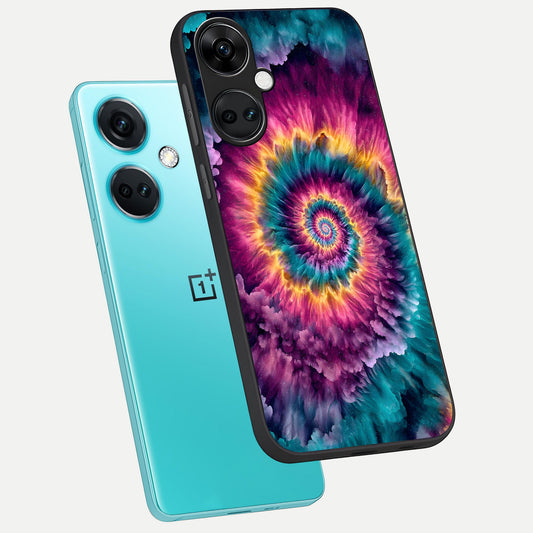  Galactic Spiral Burst phone case For Oneplus Nord CE3 showing premium glass back cover with detailed artwork