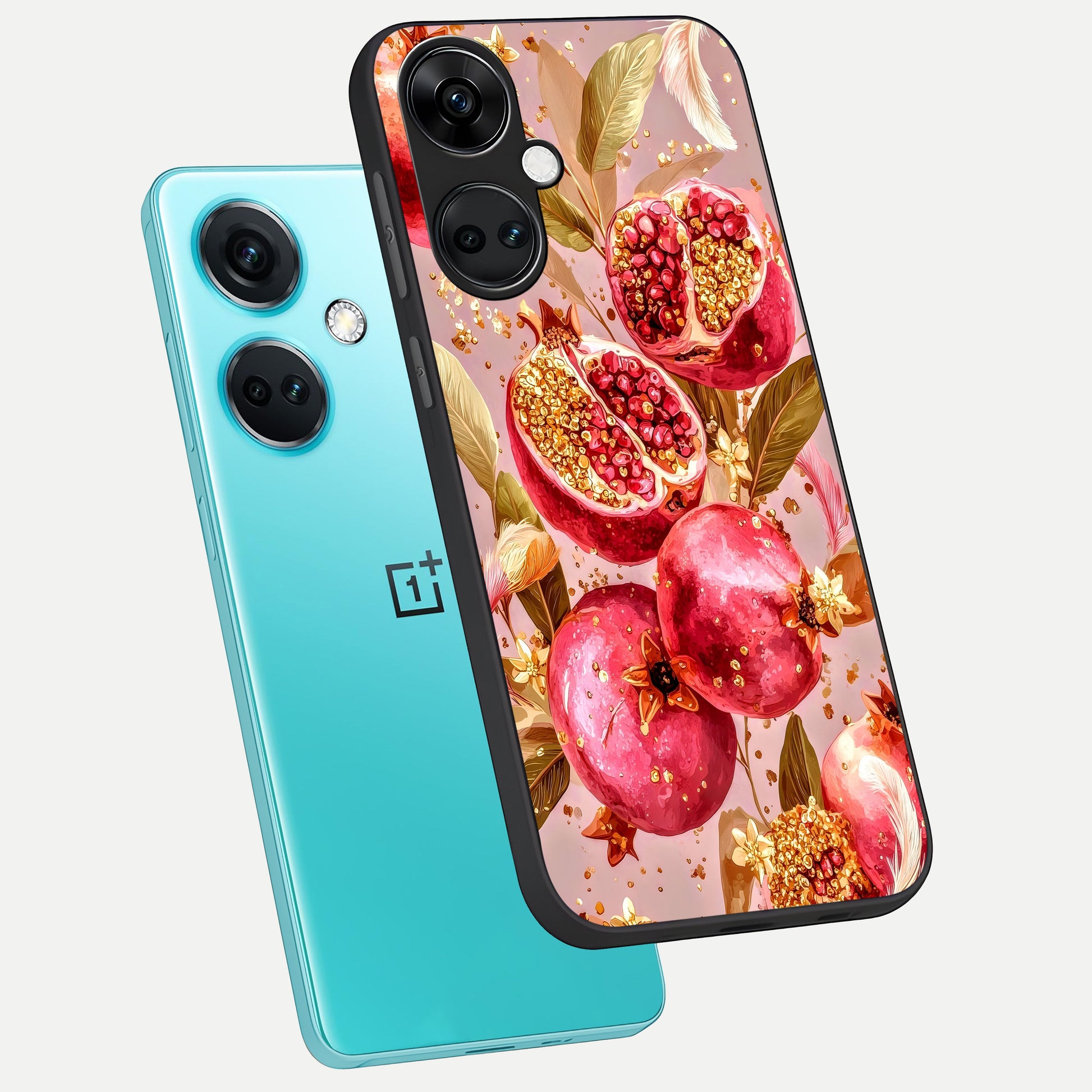  Golden Bloom Glow phone case For Oneplus Nord CE3 showing premium glass back cover with detailed artwork