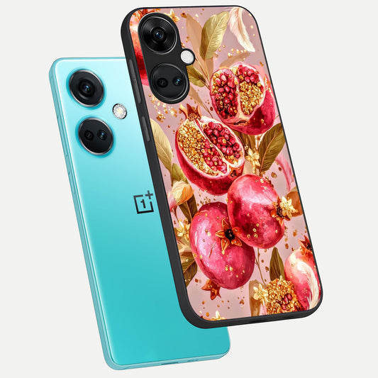  Golden Bloom Glow phone case For Oneplus Nord CE3 showing premium glass back cover with detailed artwork