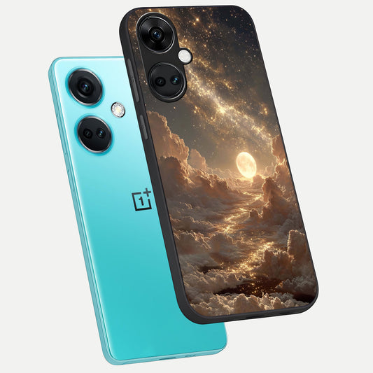  Golden Sky Dream phone case For Oneplus Nord CE3 showing premium glass back cover with detailed artwork