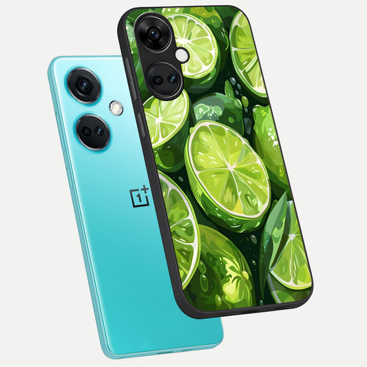  Green Kawasaki phone case For Oneplus Nord CE3 showing premium glass back cover with detailed artwork