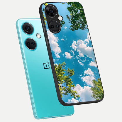  Green Moon Energy phone case For Oneplus Nord CE3 showing premium glass back cover with detailed artwork