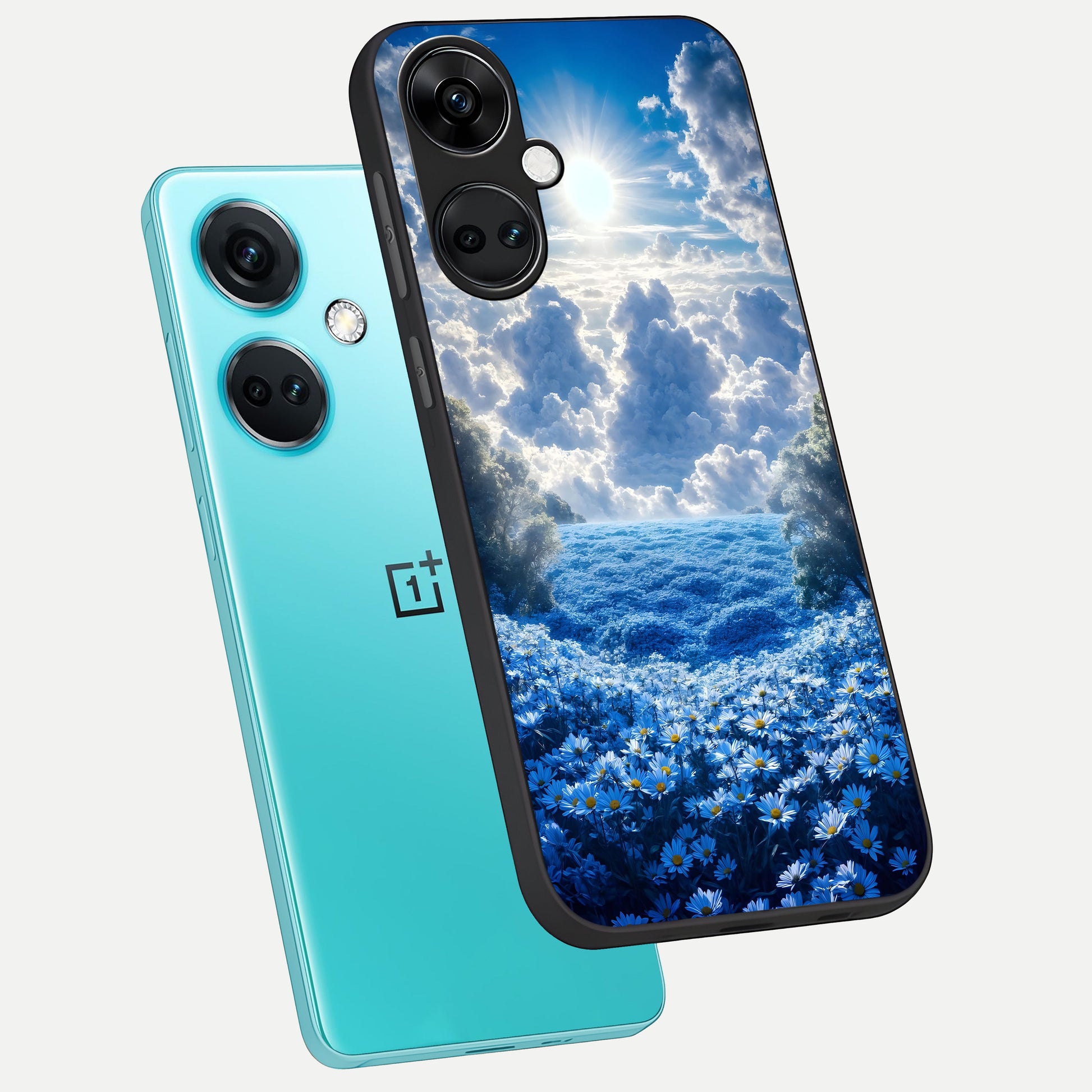  Heavenly Daisy Horizon phone case For Oneplus Nord CE3 showing premium glass back cover with detailed artwork