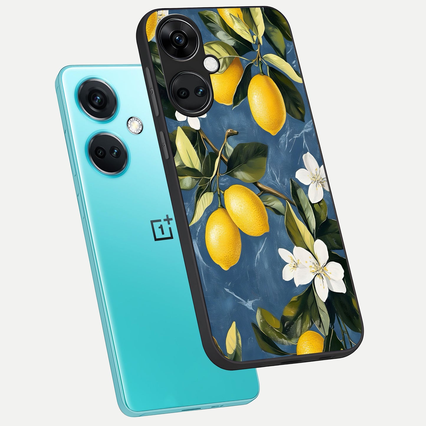  Lemon Dream Garden phone case For Oneplus Nord CE3 showing premium glass back cover with detailed artwork