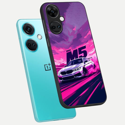  MS Neon Car phone case For Oneplus Nord CE3 showing premium glass back cover with detailed artwork