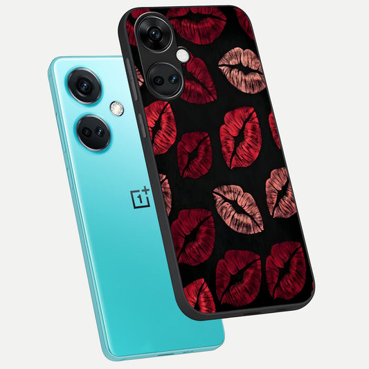  Midnight Kiss Love phone case For Oneplus Nord CE3 showing premium glass back cover with detailed artwork