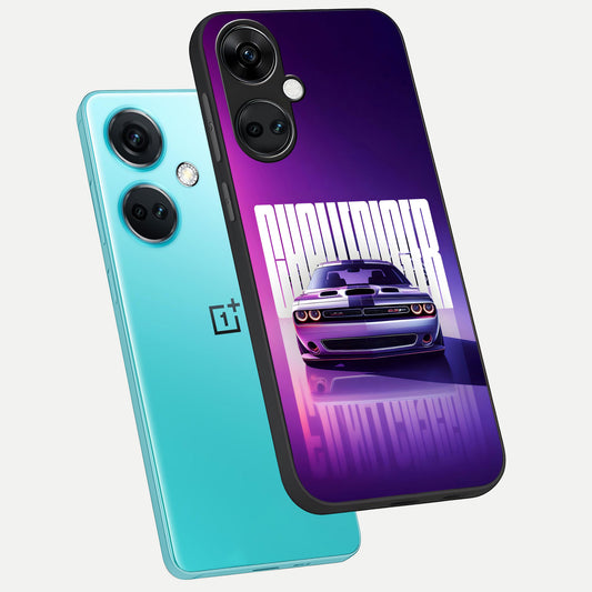  Midnight Muscle Ride phone case For Oneplus Nord CE3 showing premium glass back cover with detailed artwork
