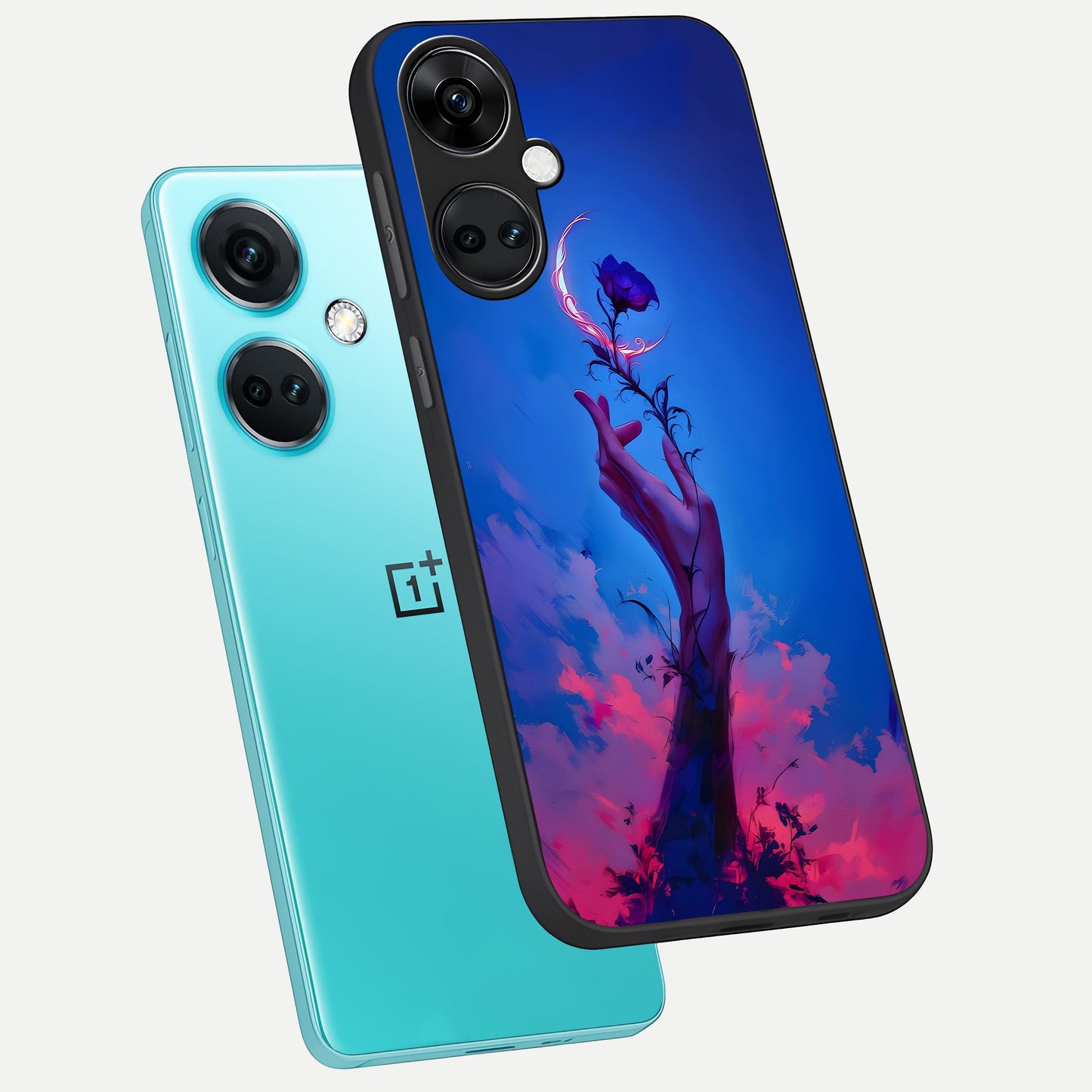  Mystic Hand phone case For Oneplus Nord CE3 showing premium glass back cover with detailed artwork