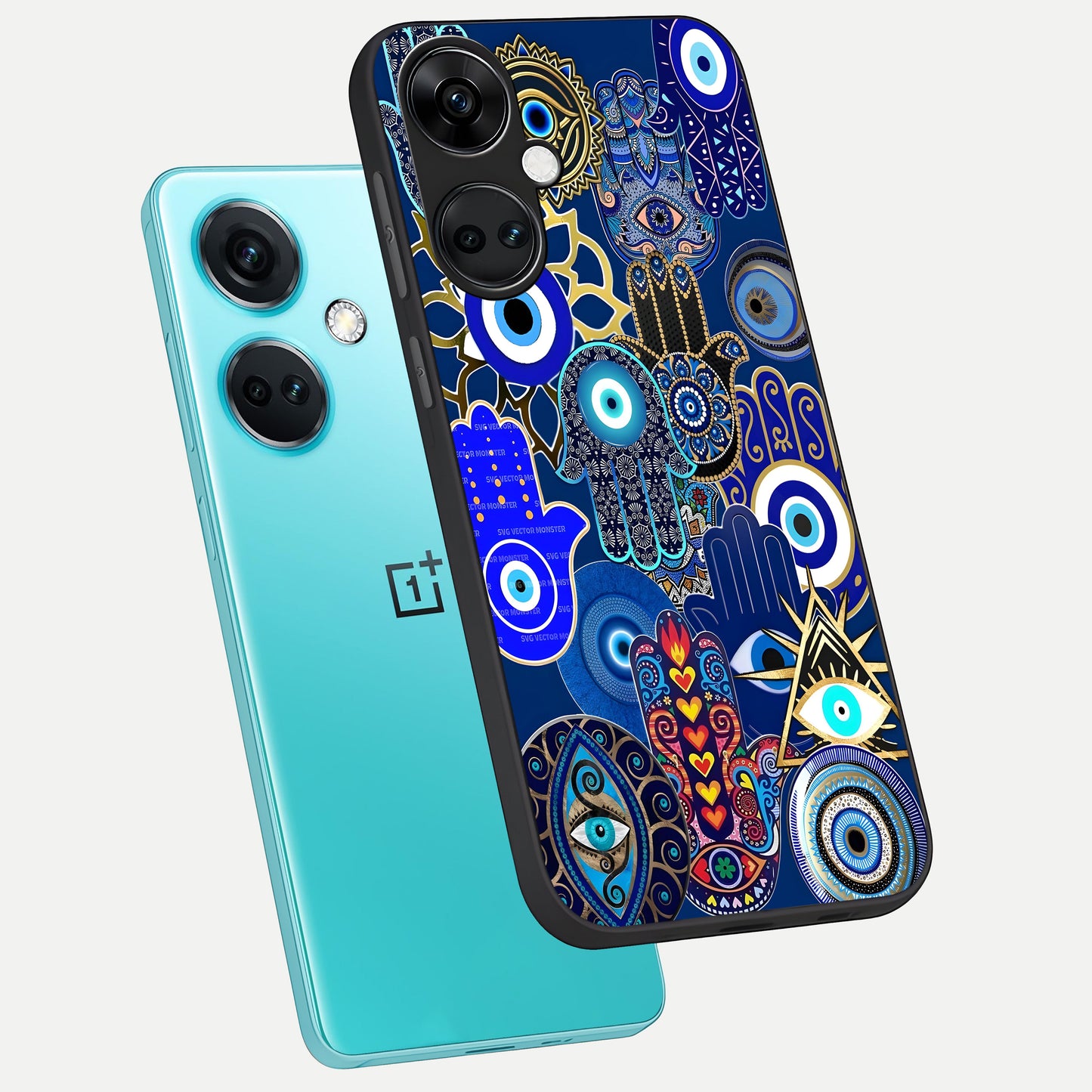  Mystic Palm Guard phone case For Oneplus Nord CE3 showing premium glass back cover with detailed artwork