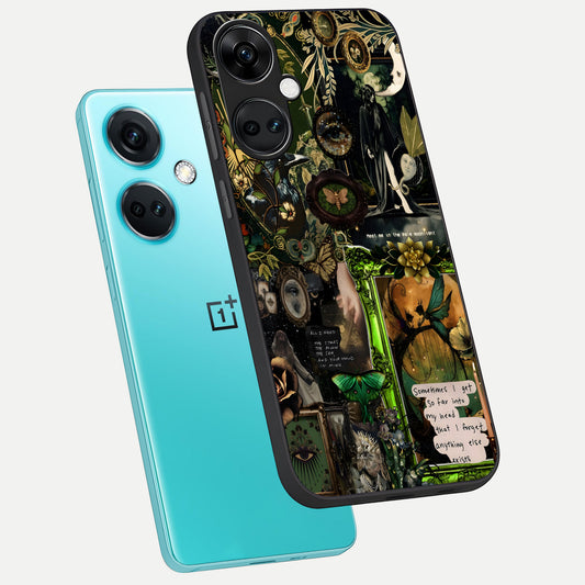  Mystic Woods Secret phone case For Oneplus Nord CE3 showing premium glass back cover with detailed artwork