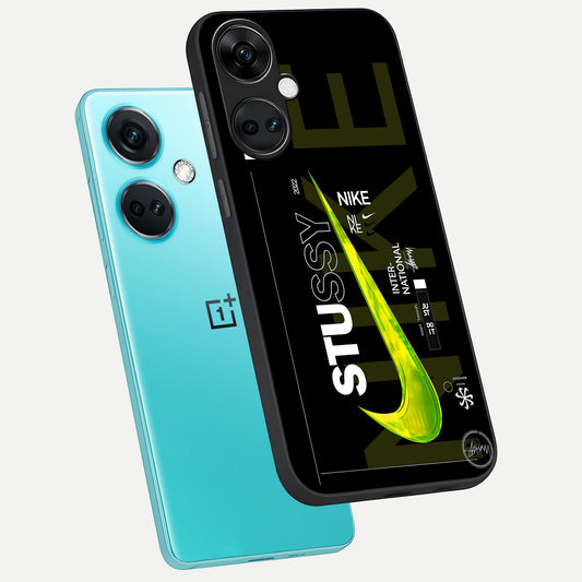  Neon Street Edition phone case For Oneplus Nord CE3 showing premium glass back cover with detailed artwork