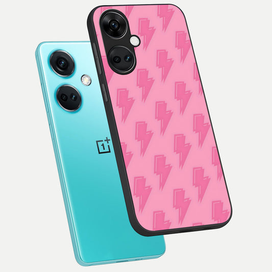  Pink Moo Magic phone case For Oneplus Nord CE3 showing premium glass back cover with detailed artwork