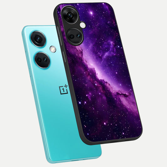  Purple Shade Sky phone case For Oneplus Nord CE3 showing premium glass back cover with detailed artwork