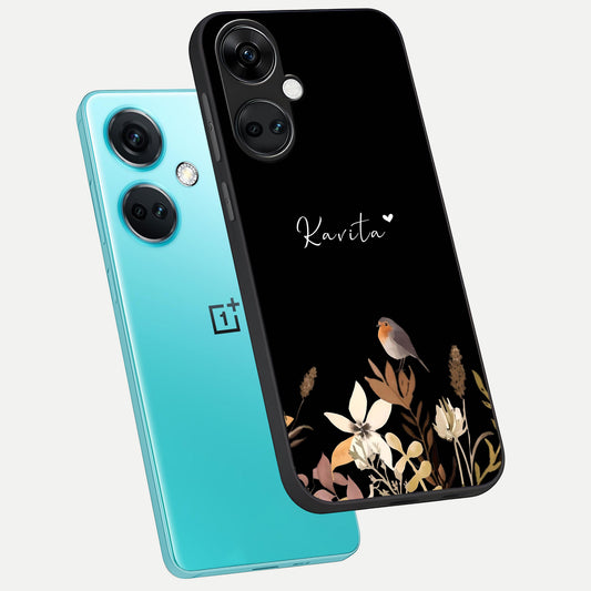  Quiet Garden Tune Custom Name phone case For Oneplus Nord CE3 showing premium glass back cover with detailed artwork