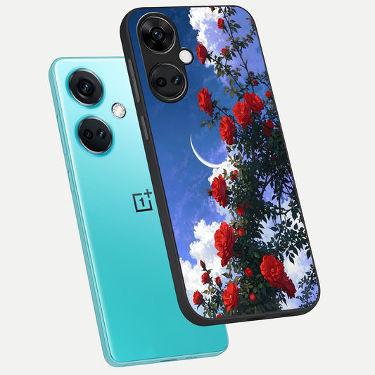  Rose Drift Flowers phone case For Oneplus Nord CE3 showing premium glass back cover with detailed artwork