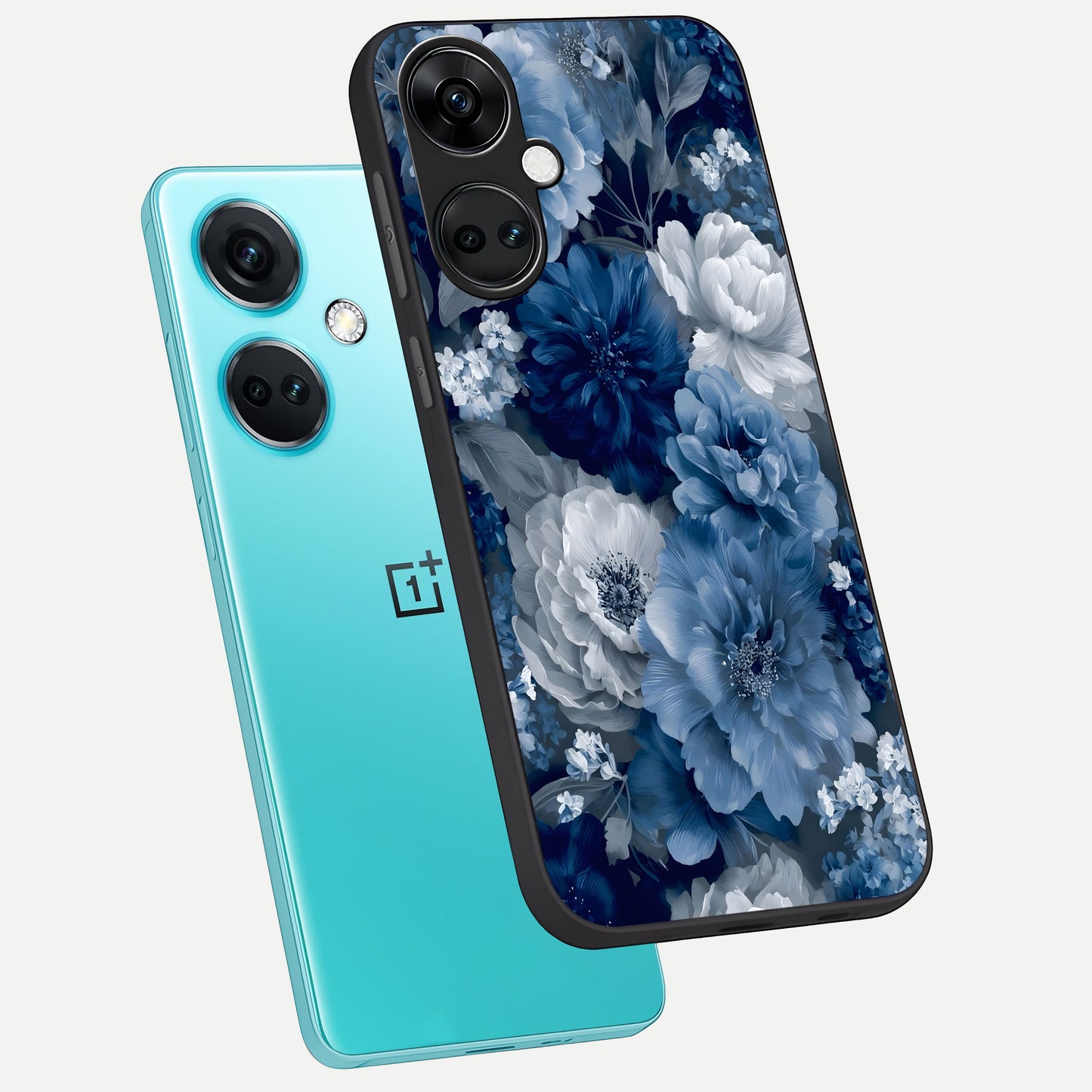  Royal Bloom Garden phone case For Oneplus Nord CE3 showing premium glass back cover with detailed artwork
