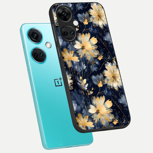  Royal Petal Dream phone case For Oneplus Nord CE3 showing premium glass back cover with detailed artwork