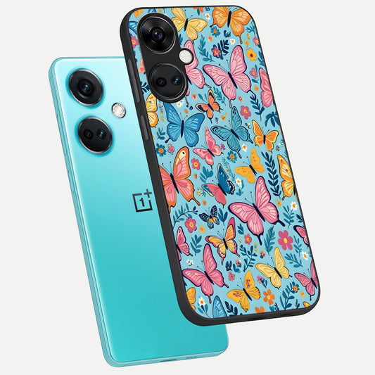  Spring Wing Garden phone case For Oneplus Nord CE3 showing premium glass back cover with detailed artwork