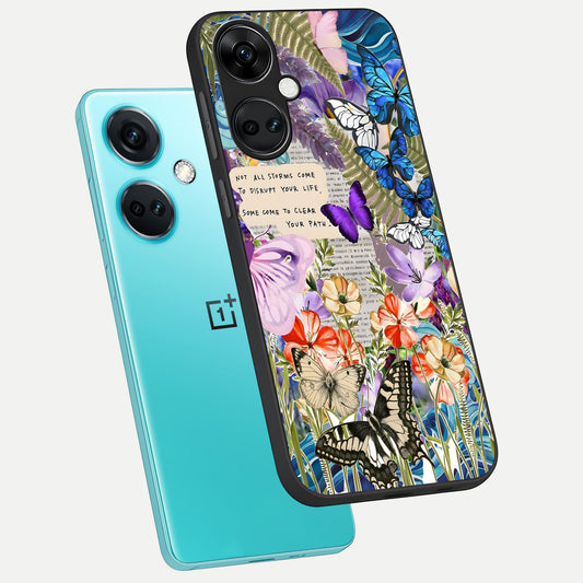  Storm Path Bloom phone case For Oneplus Nord CE3 showing premium glass back cover with detailed artwork