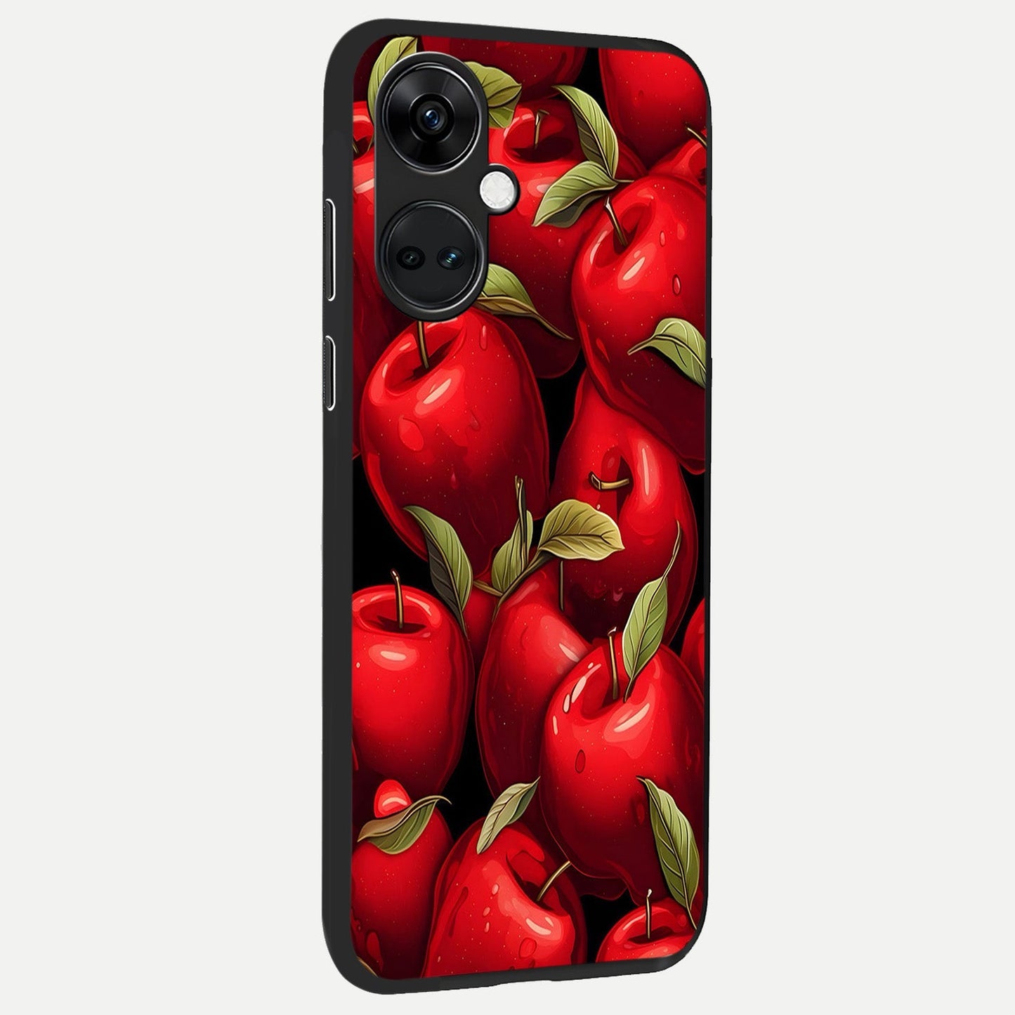  Apple Pattern back cover For Oneplus Nord CE3 slim fit glass case with vibrant aesthetic design