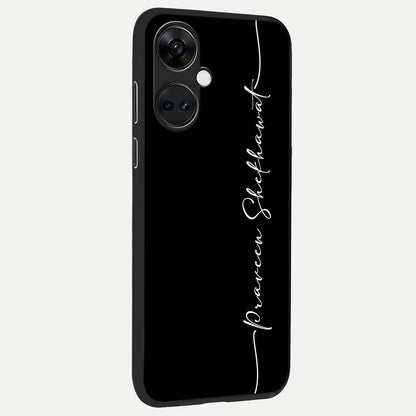  Black Tune Custom Name back cover For Oneplus Nord CE3 slim fit glass case with vibrant aesthetic design