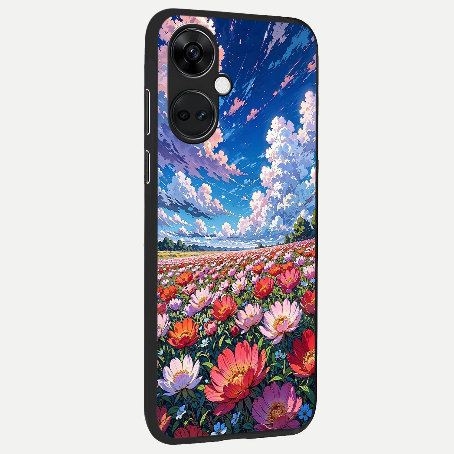  Blossom Sky Field back cover For Oneplus Nord CE3 slim fit glass case with vibrant aesthetic design