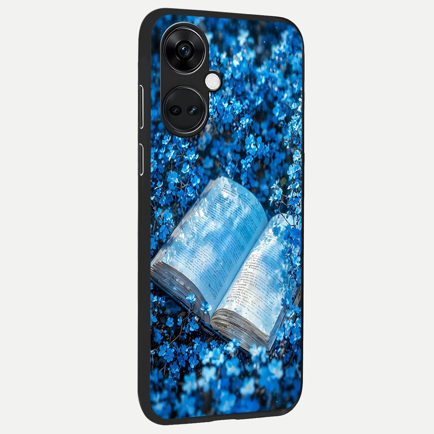  Blue Bloom Tales back cover For Oneplus Nord CE3 slim fit glass case with vibrant aesthetic design