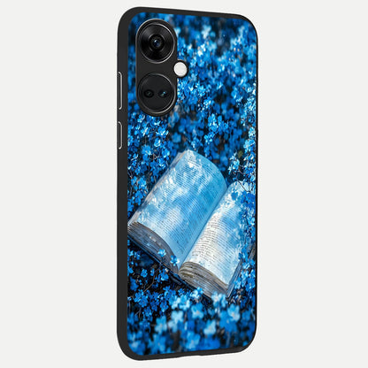  Blue Bloom Tales back cover For Oneplus Nord CE3 slim fit glass case with vibrant aesthetic design