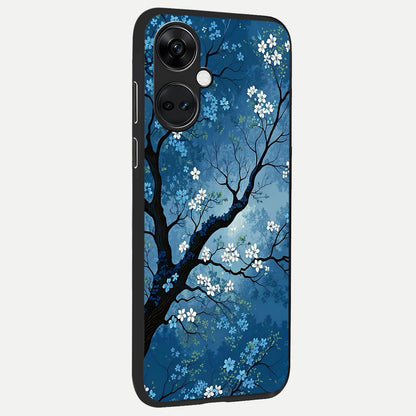  Blue Tree Serenity back cover For Oneplus Nord CE3 slim fit glass case with vibrant aesthetic design