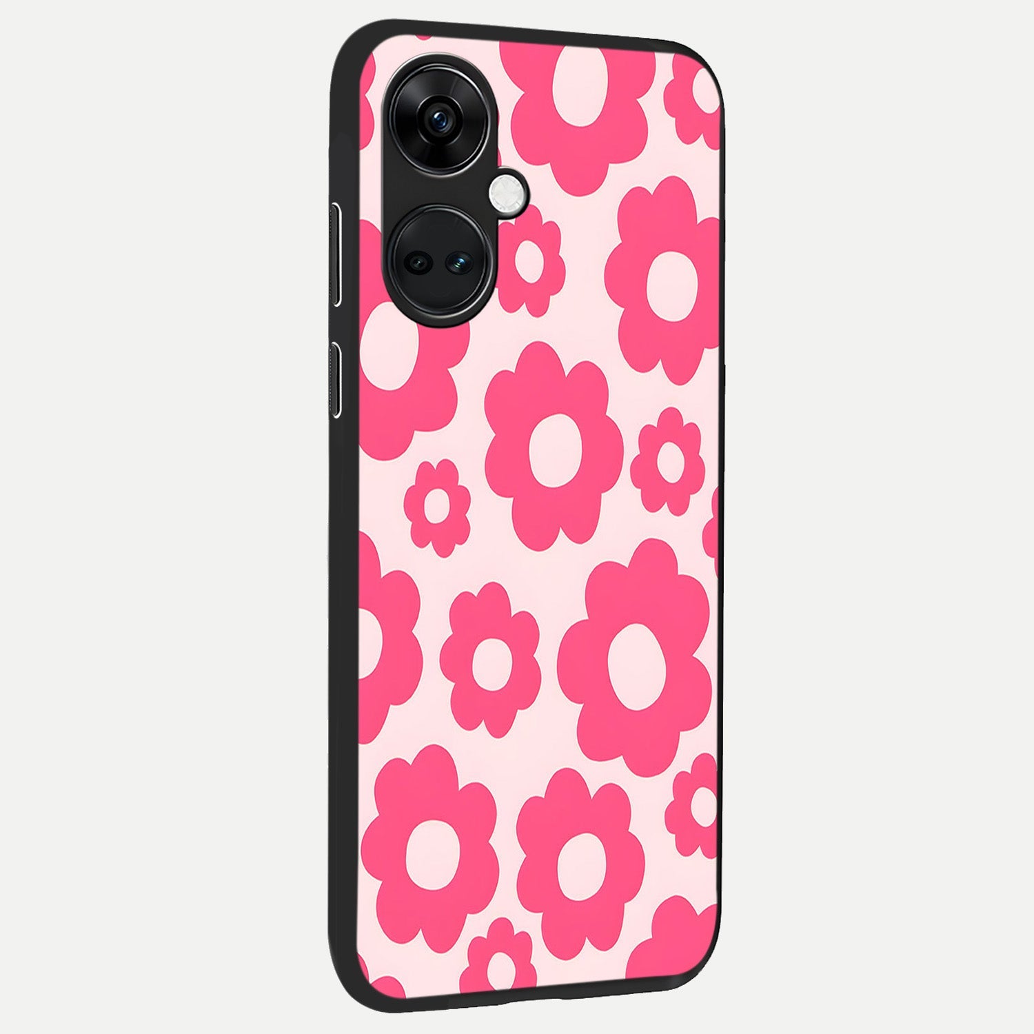  Blush Flower Pop back cover For Oneplus Nord CE3 slim fit glass case with vibrant aesthetic design