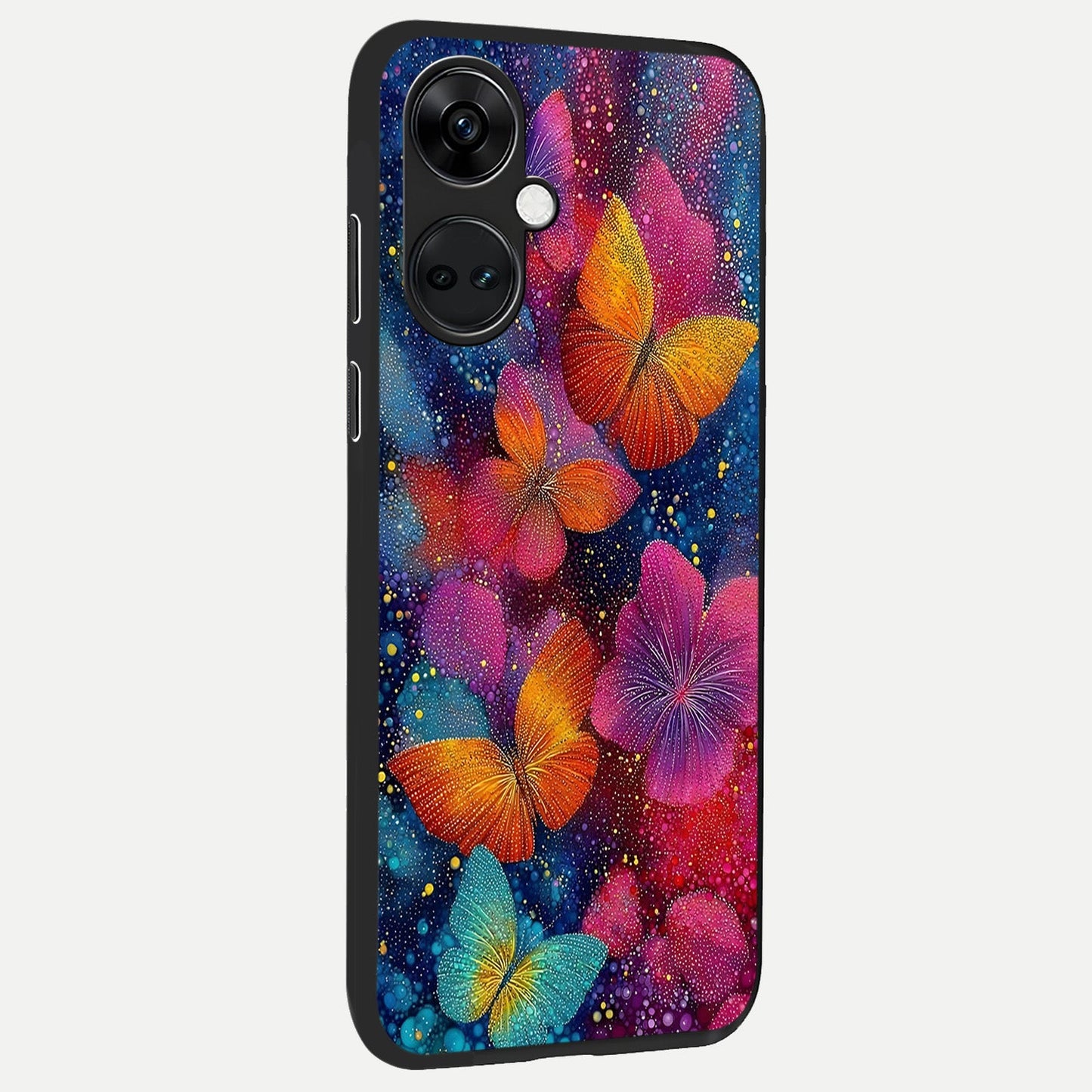 Butterfly Dream Mist back cover For Oneplus Nord CE3 slim fit glass case with vibrant aesthetic design