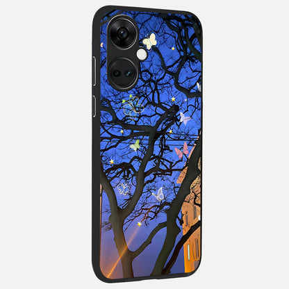  Butterfly Night Magic back cover For Oneplus Nord CE3 slim fit glass case with vibrant aesthetic design