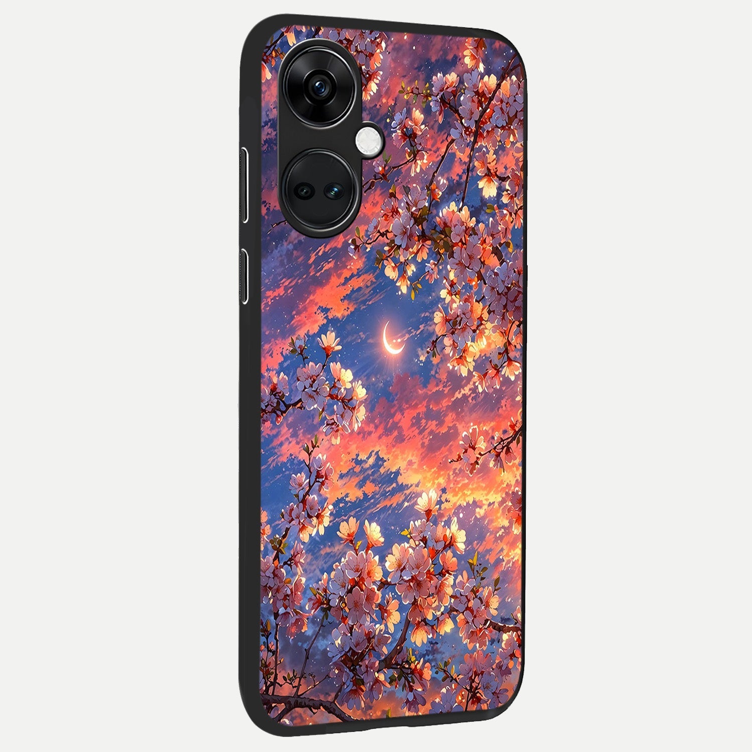 Celestial Sakura Sunset back cover For Oneplus Nord CE3 slim fit glass case with vibrant aesthetic design