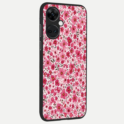  Cherry Blossom Charm back cover For Oneplus Nord CE3 slim fit glass case with vibrant aesthetic design